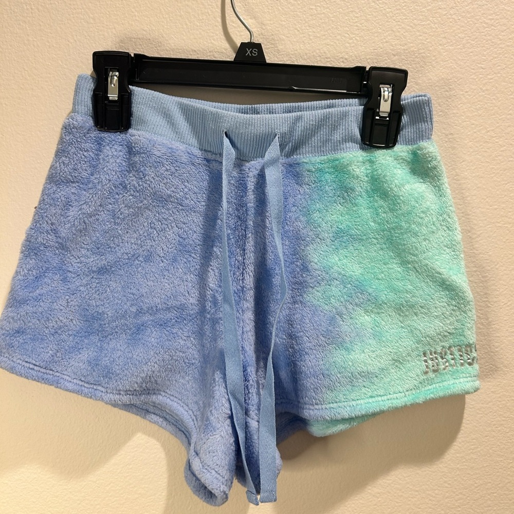 Justice Blue and Green Pajama Shorts Tie-Dye Style